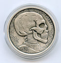 Skull & Scrolls Silver Hobo Nickels Antique 1 Troy Oz 999 Round w/ COA - JP299