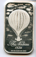 The Nassau 1836 Hot Air Balloon One 1 Oz .999 Fine Silver Art Bar - JN792