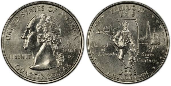 2003-D Illinois Statehood Quarter 25C Uncirculated Coin Denver mint 042