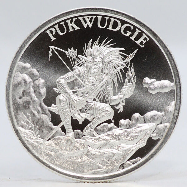 Pukwudgie 999 Silver 1 oz Medal Round Crytozoology Folklore Wampanoag - JJ537
