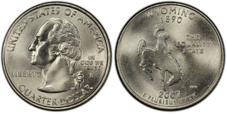 2007-D Wyoming Statehood Quarter 25C Uncirculated Coin Denver mint 088