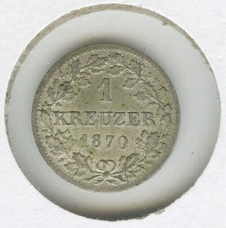 1870 Bavaria Germany Kreuzer Silver Coin - DN152