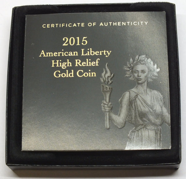 2015 American Liberty High Relief Gold Coin - Box & Case Only - No Coin - A457