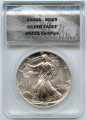 1995 American Eagle 1 oz Silver ANACS MS69 Certified - CA911
