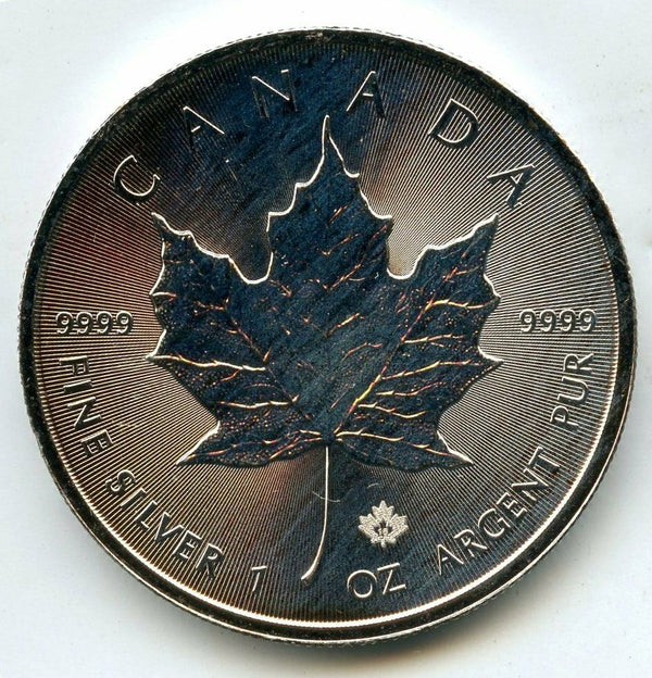 2016 Canada $5 Maple Leaf 9999 Silver 1 oz Coin ounce Canadian Bullion - BP827