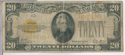1928 $20 Gold Certificate Bank Note US Currency Twenty Dollars - ER732