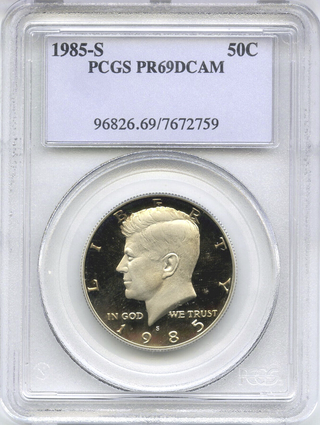 1985-S Kennedy Half Dollar Proof PCGS PR69DCAM -50 Cents- DM342