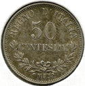 1867 Italy Silver Coin 50 Centesimi - Vittorio Emanuele II - B51