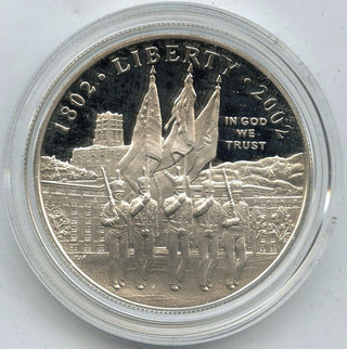 2002 U.S. Military Academy Bicentennial Proof Silver Dollar US Mint Coin - H181