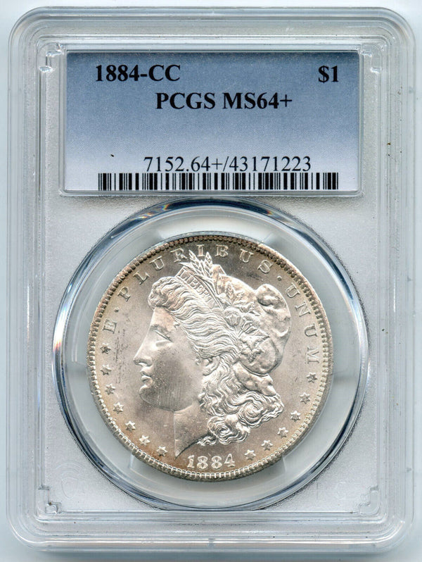 1884-CC Morgan Silver Dollar PCGS MS 64+ Certified - Carson City Mint - CC537