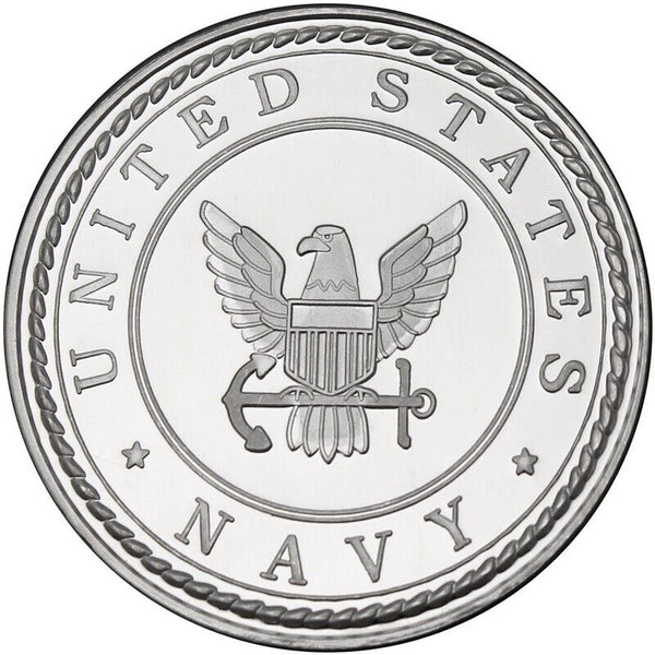 US Navy Emblem 999 Silver 1 oz Art Medal Round ounce Bullion Armed Forces LG640