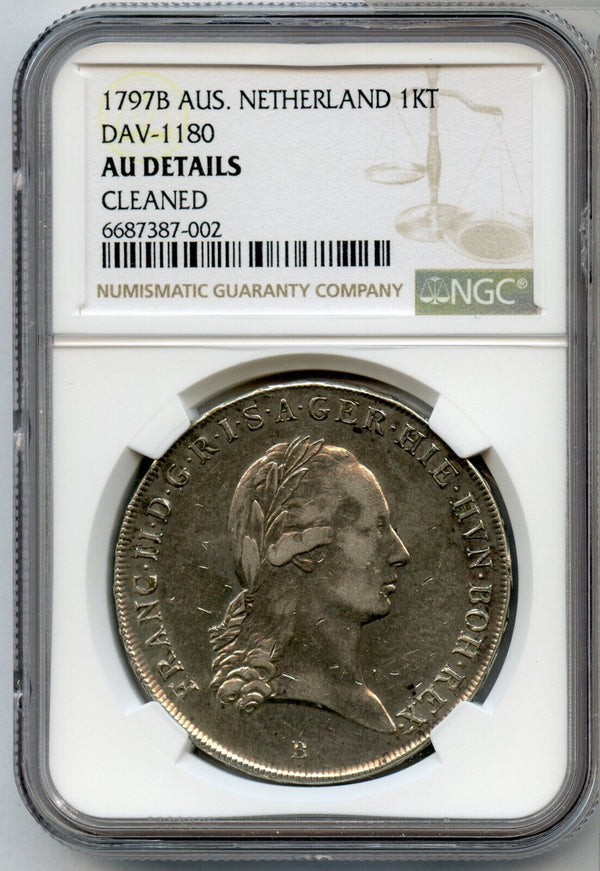 1797-B Austria Netherlands 1 Kronenthaler Silver Dav-1180 NGC AU Details - JP603