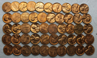 Coin Roll 1968-D Lincoln Memorial Cent Penny Roll 50 Pennies Uncirculated LG620