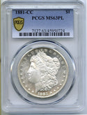 1881-CC Morgan Silver Dollar PCGS MS63 PL Certified - Carson City Mint - A471