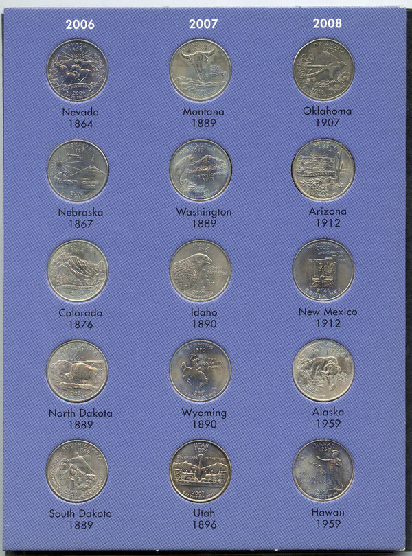 1999- 2008 50 State Commemorative Quarters 50 Coins -DM890