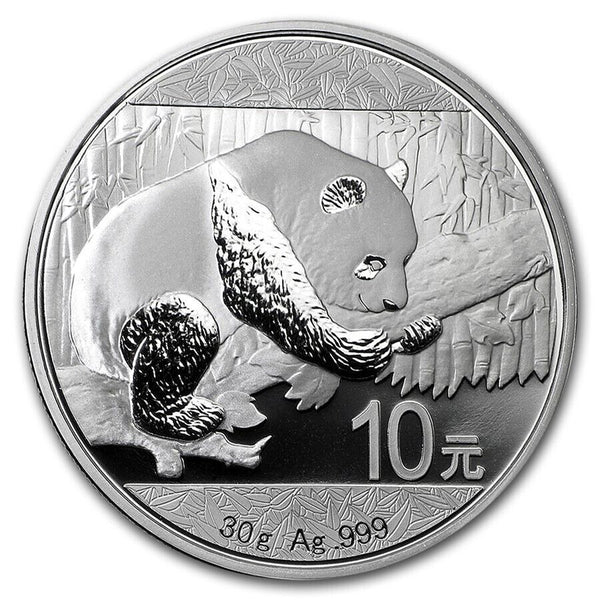 2016 China Silver Panda 30g 999 Silver 10 Yuan Coin Chinese BU Bullion - JP451