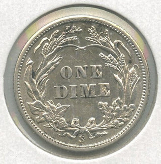 1916-S Barber Silver Dime - San Francisco Mint - DN749