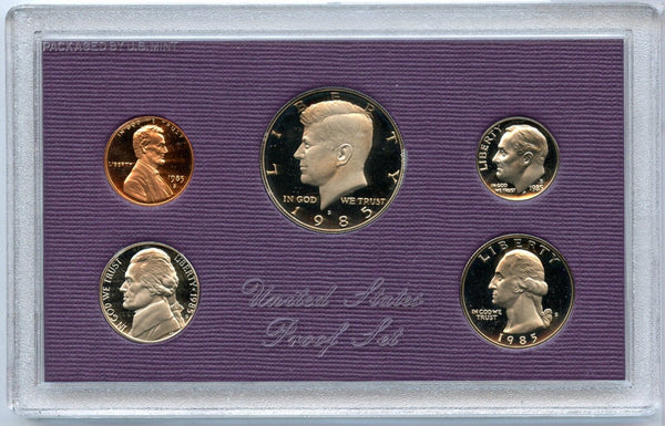 1985-S United States US Proof Set 5 Coin Set San Francisco Mint