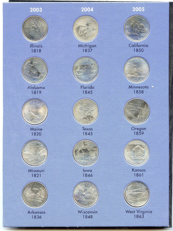 1999- 2008 50 State Commemorative Quarters 50 Coins -DM890