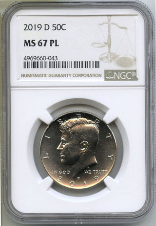 2019-D Kennedy Half Dollar NGC MS67 PL Certified - Denver Mint - G607