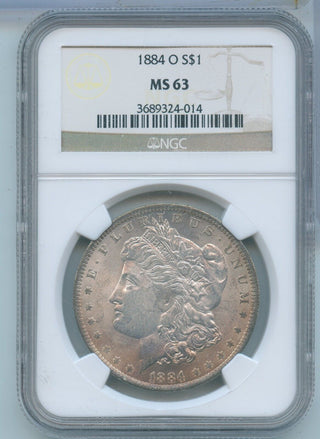 1884-O Morgan Silver Dollar $1 NGC MS63 New Orleans Mint - KR597