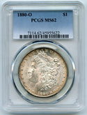 1880-O Morgan Silver Dollar PCGS MS62 Certified - New Orleans Mint Toned - A167