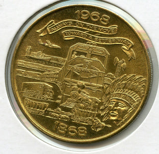 1868 - 2068 Santa Fe Railway Second Century of Progress Medal Medallion - JM949