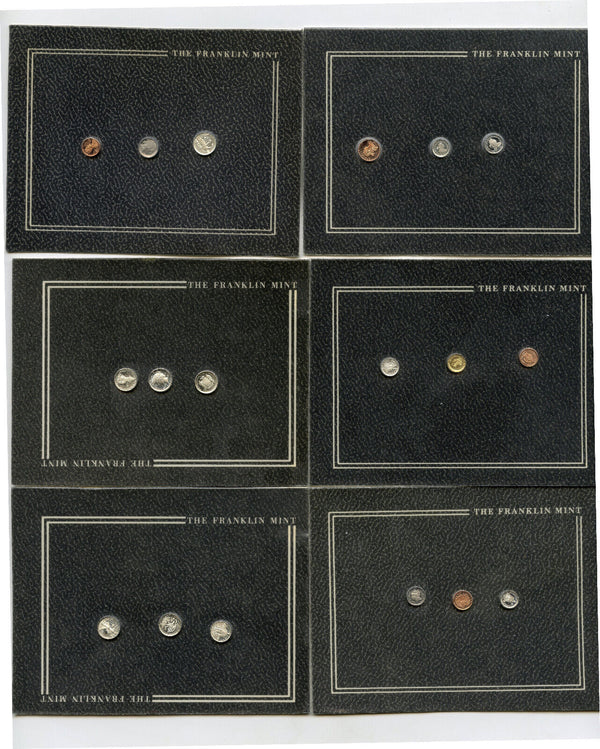 Franklin Mint 1983 Mini Coins Gold & Silver Art Medals Lot of 30 Cards - G192