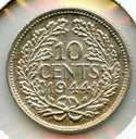1944 Netherlands Silver Coin 10 Cents - BX877