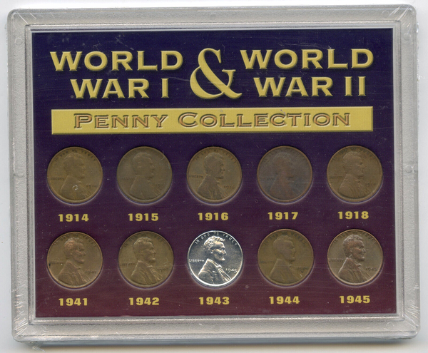 World War Penny Cent Collection 1914 - 1945 Wheat Pennies Set - B378