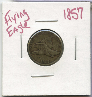 1857 Flying Eagle Cent Penny 1c US Copper Coin -DM518