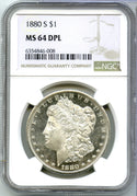 1880-S Morgan Silver Dollar NGC MS64 DPL -San Francisco Mint -DM600