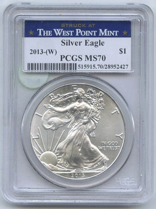 2013-(W) American Eagle 1 oz Silver Dollar PCGS MS70 West Point Mint - E73