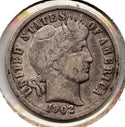 1902 Barber Silver Dime - Philadelphia Mint - MB979
