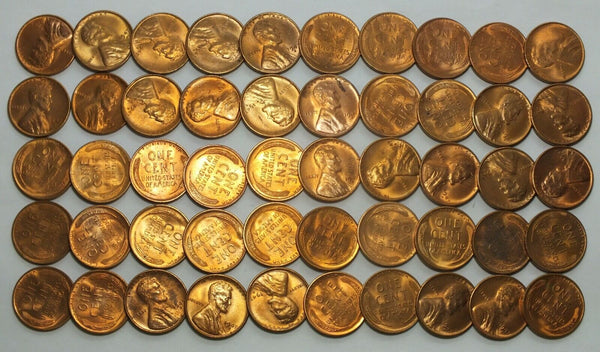 Coin Roll 1947-S Lincoln Wheat Cent Pennies Penny Lot Set - Uncirculated - LG292
