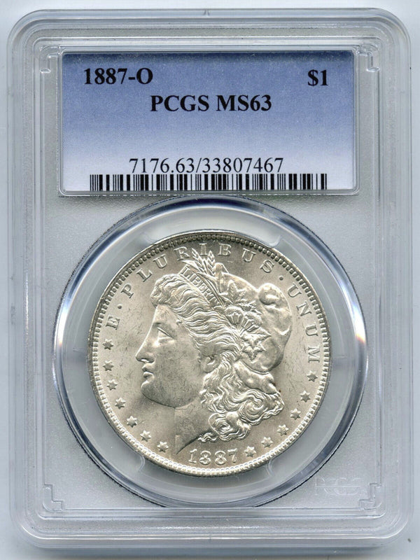 1887-O Morgan Silver Dollar PCGS MS63 Certified - New Orleans Mint - B774