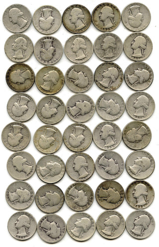 1932 Washington Silver Quarters 40-Coin Roll - Philadelphia Mint - E143