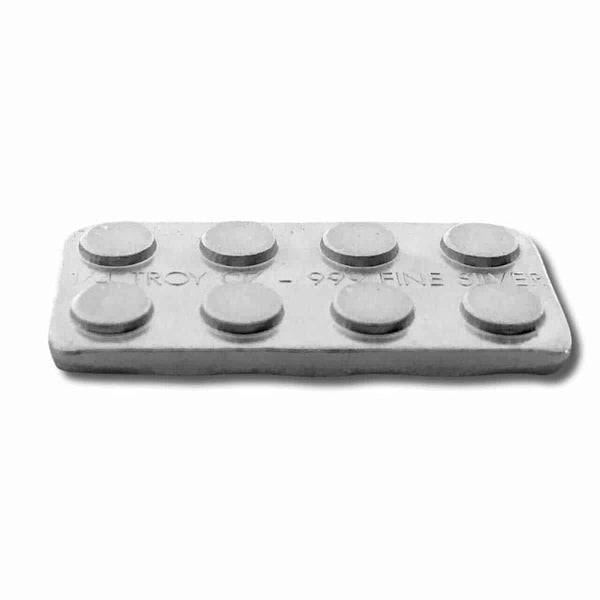 Building Blocks LEGO 1/4 Troy Oz 999 Fine Silver Bar Stackable 2x4 - JN897