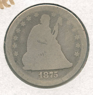 1875-P  Silver Seated Liberty Quarter 25C Philadelphia Mint - ER956