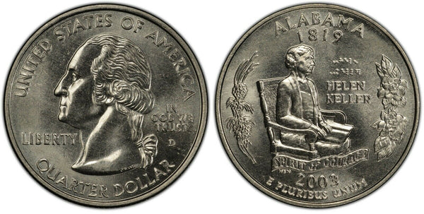 2003-D Alabama Statehood Quarter 25C Uncirculated Coin Denver mint 044