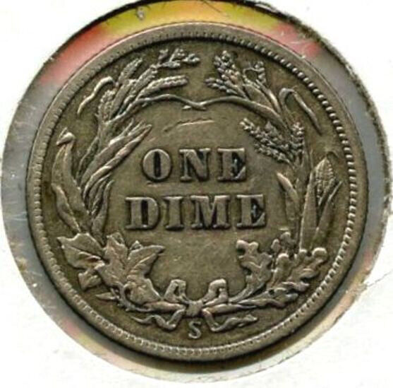 1916-S Barber Silver Dime - San Francisco Mint - RC730