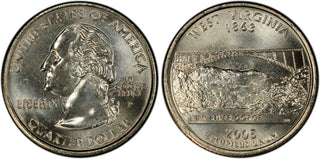 2005-P West Virginia Statehood Quarter 25C Uncirculated Philadelphia mint 069
