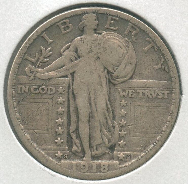 1918-S Silver Standing Liberty Quarter San Francisco Mint - ER503