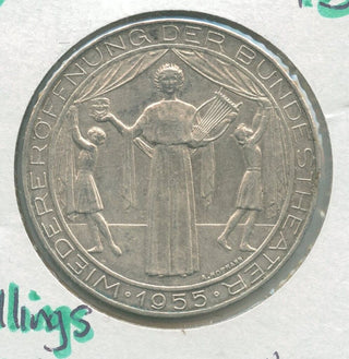 1955 Austria Reopening of National Theater in Vienna Silver 25 Schillings -KR572