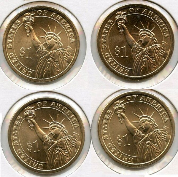 2009-P Presidential Dollar 4-Coin Set - Harrison Polk Taylor Tyler - AI862