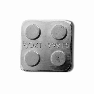 Building Block Bar 999 Fine Silver 1/8 Oz Troy - Stackable 2x2 Art Medal - JN889