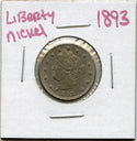 1893 Liberty V Nickel 5 Cent Coin- Five Cents - DM855
