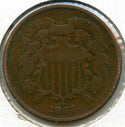 1864 2-Cent Coin - Large Motto - Two Cents - BT309