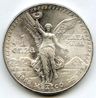 1986 Mexico 1 Onza 999 Silver Plata Pura Coin - Estados Unidos Mexicanos - B547