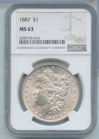 1887-P Silver Morgan Dollar $1 NGC MS63 Philadelphia Mint - KR649